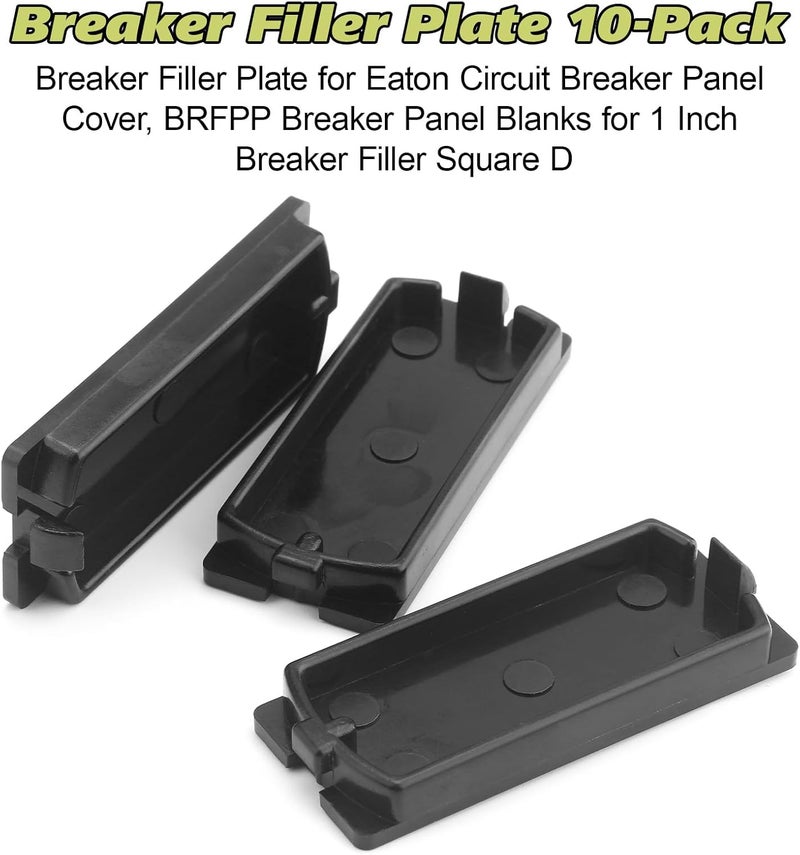 EAORBD Breaker Filler Plate for Eaton Circuit Breaker Panel Cover, BRFPP Breaker Panel Blanks for 1 Inch Circuit Breaker Filler Square D, with Electrical Panel Label Stickers 10-Pack (1 Inch) - Image 3